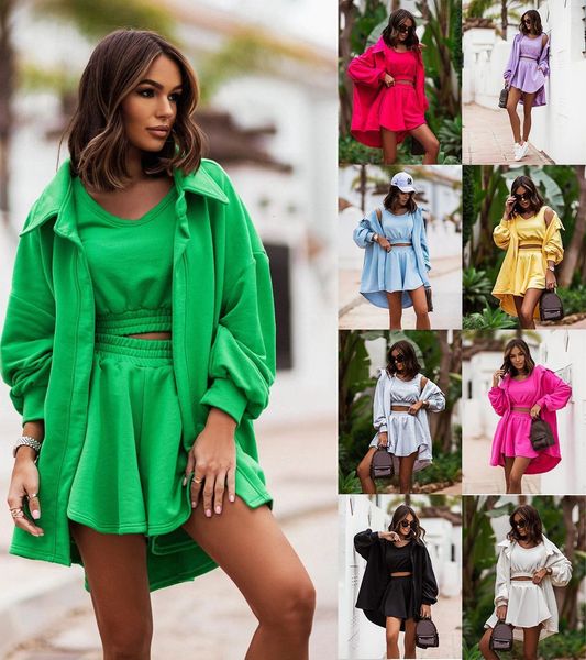 women's two piece pants fashion three s set women casual outfit summer solid suit crew neck vest shorts cardigan coat 3 sets roupas 230, White
women's two piece pants fashion three s set women casual outfit summer solid suit crew neck vest shorts cardigan coat 3 sets roupas 230, White