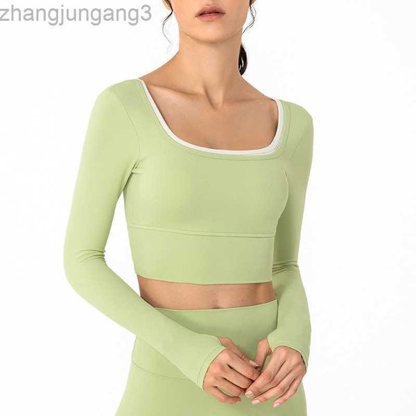 alos yoga t shirt women's spring dress u-neck back open umbilical long sleeve breathable quick dry tight sports fitness yoga dress, White 
alos yoga t shirt women's spring dress u-neck back open umbilical long sleeve breathable quick dry tight sports fitness yoga dress, White