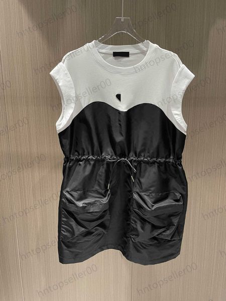 womens designer clothing sleeveless dresses summer fashion casual loose luxury contrast panel classic brand logo round neck tank drawcord dr, Black;gray
womens designer clothing sleeveless dresses summer fashion casual loose luxury contrast panel classic brand logo round neck tank drawcord dr, Black;gray