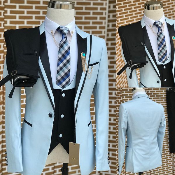men slim business casual tuxedo three-piece set jacket pants vest male wedding groom blazer coat trousers waistcoat, Black;gray
men slim business casual tuxedo three-piece set jacket pants vest male wedding groom blazer coat trousers waistcoat, Black;gray