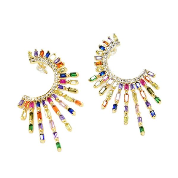 mix color cz big engagement dangle gold plated circle wedding earring fashion jewelry luxury gifts for women, Silver
mix color cz big engagement dangle gold plated circle wedding earring fashion jewelry luxury gifts for women, Silver