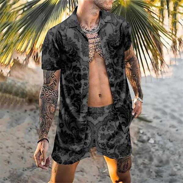 summer hawaii beach style short sleeve men's loose large shirt shorts casual set, Black
summer hawaii beach style short sleeve men's loose large shirt shorts casual set, Black