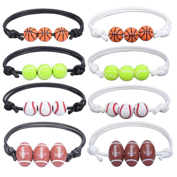 baseball basketball bracelets wax thread woven softball tennis rugby football bracelet sports hand ornaments, Golden;silver
baseball basketball bracelets wax thread woven softball tennis rugby football bracelet sports hand ornaments, Golden;silver