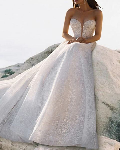 beach shine wedding dress 2023 a-line sleeveless beading sweetheart sequined bridal gowns women summer vestidos de noiva robe de mariage, White
beach shine wedding dress 2023 a-line sleeveless beading sweetheart sequined bridal gowns women summer vestidos de noiva robe de mariage, White