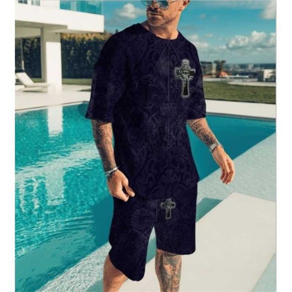 2023 men's casual suit short sleeve t-shirt beach shorts 3d digital printing, White;black
2023 men's casual suit short sleeve t-shirt beach shorts 3d digital printing, White;black