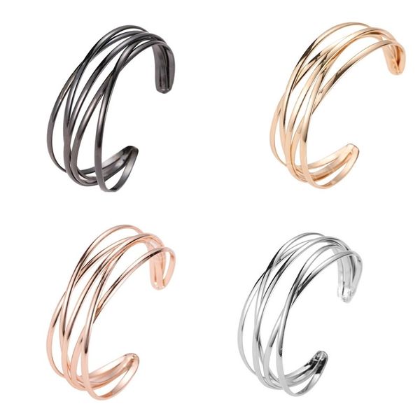 fashion women's multilayer metal wires strings open bangle wide cross cuff bracelet women statement trendy jewelry indian bangle, Black
fashion women's multilayer metal wires strings open bangle wide cross cuff bracelet women statement trendy jewelry indian bangle, Black