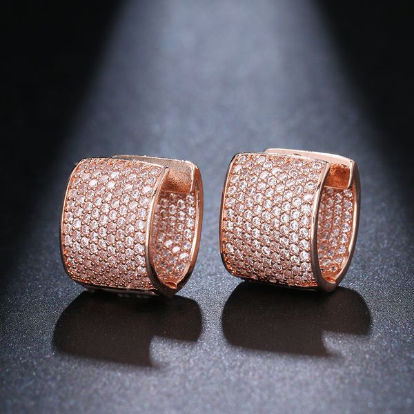 women elegant earrings 18k white rose gold plated full ice out cz hoops earrings nice gift for girls women nice gift, Golden;silver
women elegant earrings 18k white rose gold plated full ice out cz hoops earrings nice gift for girls women nice gift, Golden;silver