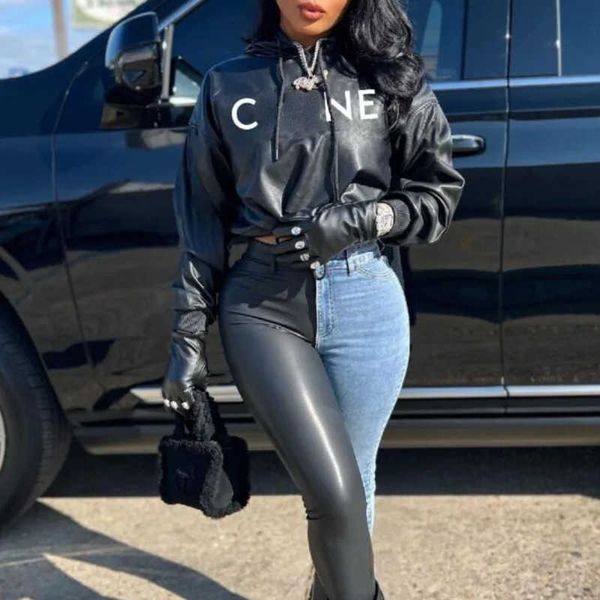womens sweatshirt designer hoodie simple fashion sweater letter printing casual pu leather hooded loose hoodies trend casual shirt, Black
womens sweatshirt designer hoodie simple fashion sweater letter printing casual pu leather hooded loose hoodies trend casual shirt, Black
