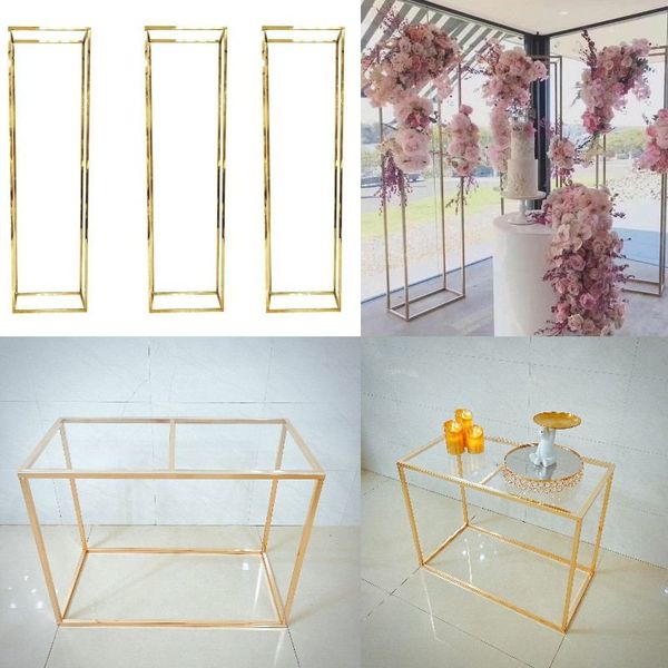 

4pcs wedding frame decoration simple modern luxury iron background frame wedding stage birthday flower rack cake crafts table porch backdrop