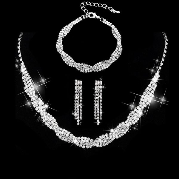 11 style necklace earring bracelet suit inlaid zircon rhinestone crystal pearl twinkle bridal decorate adjeustable length necklace party wed, Silver
11 style necklace earring bracelet suit inlaid zircon rhinestone crystal pearl twinkle bridal decorate adjeustable length necklace party wed, Silver