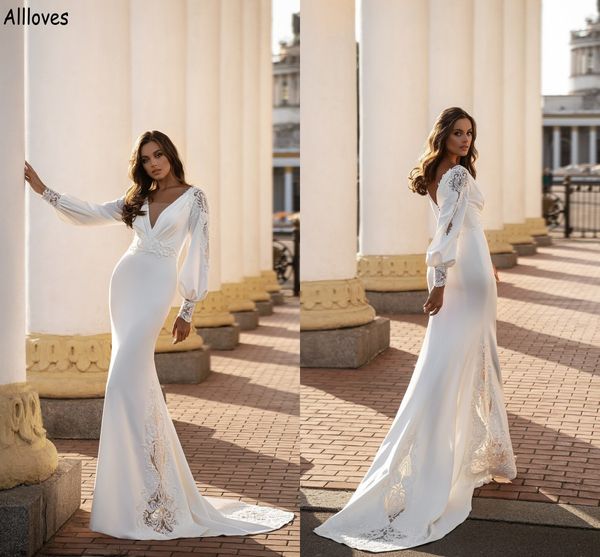 v neck long sleeves maternity mermaid wedding dresses delicate hollow out lace simple satin bride reception gowns backless sweep train robes, White
v neck long sleeves maternity mermaid wedding dresses delicate hollow out lace simple satin bride reception gowns backless sweep train robes, White