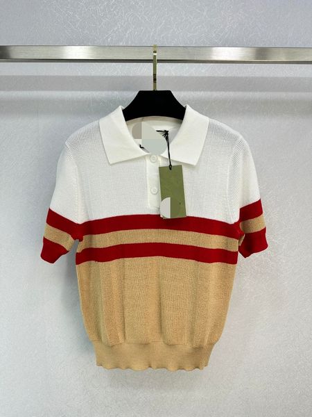 306 xl 2023 spring summer women sweater short sleeve white lapel new pullover brand same style striped white womens weilanx667, White;black
306 xl 2023 spring summer women sweater short sleeve white lapel new pullover brand same style striped white womens weilanx667, White;black