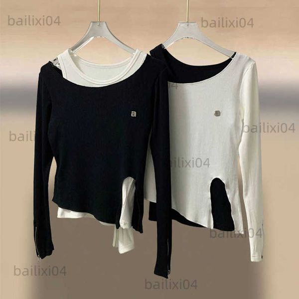 women's t-shirt aw wang fashion design two piece long sleeve new slim fit spring t230323, White
women's t-shirt aw wang fashion design two piece long sleeve new slim fit spring t230323, White