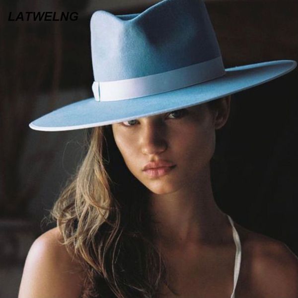 stingy brim hats luxury designer brand fedora hat for women church hats ladies eelegant winter wool hats pink hat wedding hat wholesale 2303, Blue;gray
stingy brim hats luxury designer brand fedora hat for women church hats ladies eelegant winter wool hats pink hat wedding hat wholesale 2303, Blue;gray