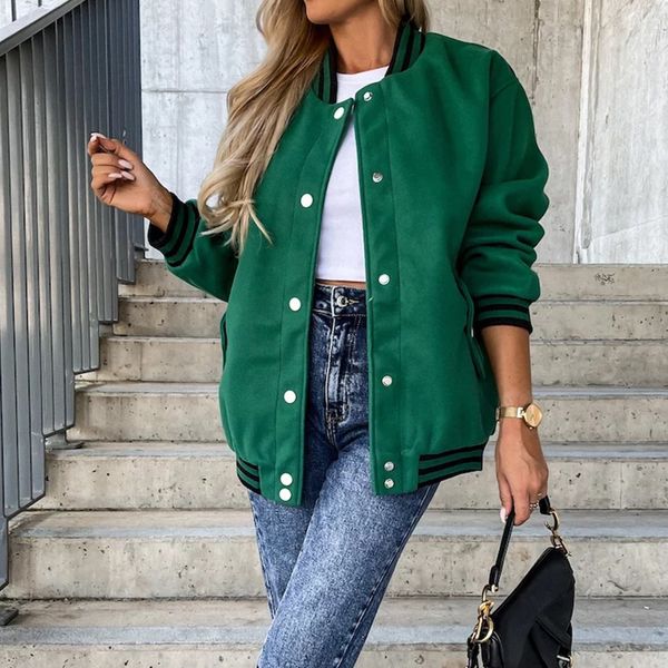 women's jackets fashion o neck single breasted woolen coat casual long sleeve pocket baseball elegant solid loose outerwear 230323, Black;brown
women's jackets fashion o neck single breasted woolen coat casual long sleeve pocket baseball elegant solid loose outerwear 230323, Black;brown