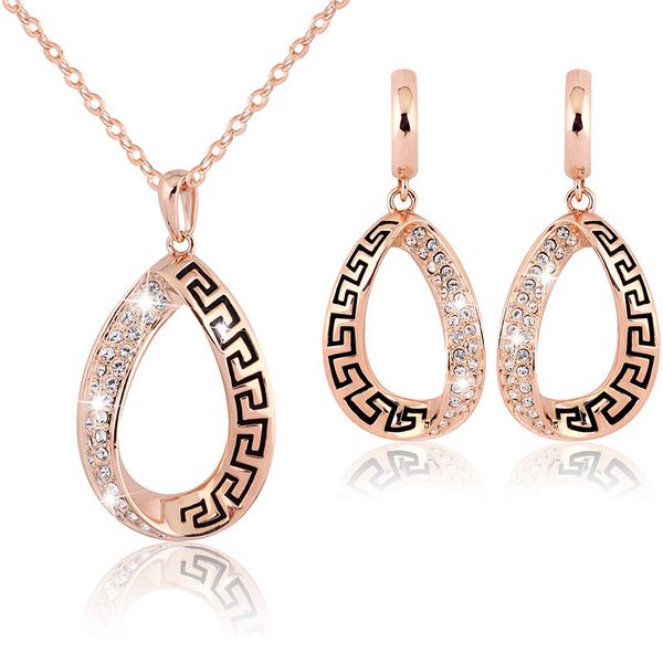 crystal inset earrings & necklace rose gold plated imitation crystal fashion jewelry for wemon 10sets/lot, Silver
crystal inset earrings & necklace rose gold plated imitation crystal fashion jewelry for wemon 10sets/lot, Silver