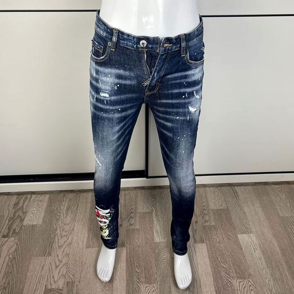 mens jeans high street fashion retro blue elastic slim fit printed ripped brand designer hip hop denim pants hombre 230322
mens jeans high street fashion retro blue elastic slim fit printed ripped brand designer hip hop denim pants hombre 230322
