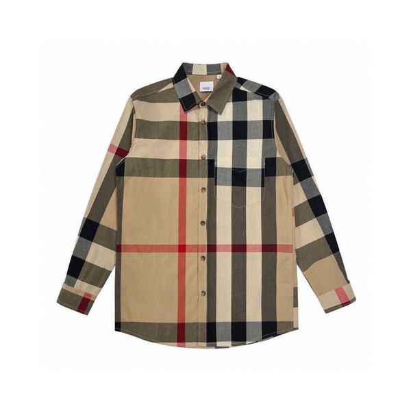 burbrerys plaid shirt bajia classic spring/summer spliced long sleeve shirt men's and women's british style heavy industry casual, White;black
burbrerys plaid shirt bajia classic spring/summer spliced long sleeve shirt men's and women's british style heavy industry casual, White;black