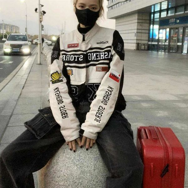 women's jackets yiciya bomber jacket women varsity coats embroidery long sleeves race car vintage detachable hem winter baseball coat 2, Black;brown
women's jackets yiciya bomber jacket women varsity coats embroidery long sleeves race car vintage detachable hem winter baseball coat 2, Black;brown