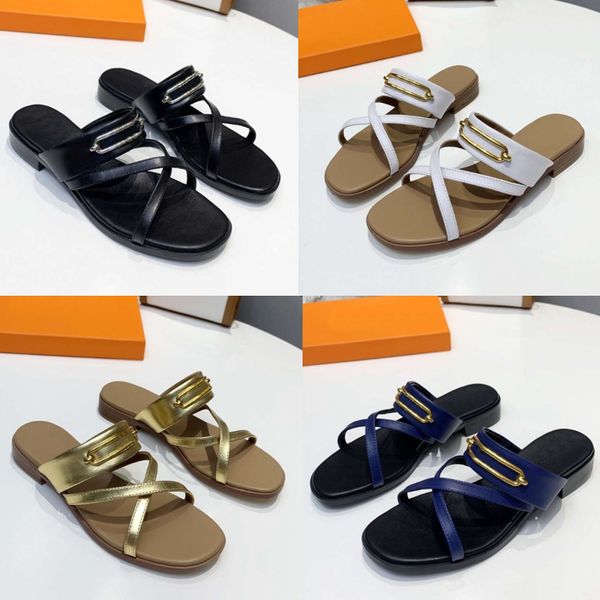 new luxury oran sandals women metal buckle slides fashion beach shoes flat slippers with box 35-42, Black
new luxury oran sandals women metal buckle slides fashion beach shoes flat slippers with box 35-42, Black