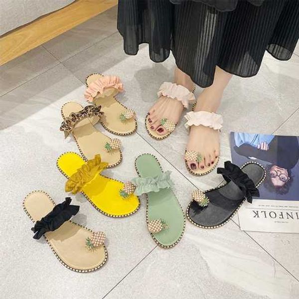slippers women slippers multicolor design pineapple pearl clip toe females shoes flat pleated lace comfortable outwear ladies slippers g2303, Black
slippers women slippers multicolor design pineapple pearl clip toe females shoes flat pleated lace comfortable outwear ladies slippers g2303, Black
