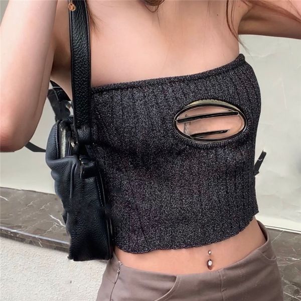 sleeveless knits women tanks hollow t shirts fashion tube r letter vest summer, Black
sleeveless knits women tanks hollow t shirts fashion tube r letter vest summer, Black