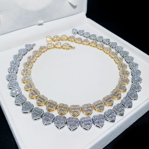 new lovely bling cz heart necklace full paved iced out cubic zirconia link chain luxury jewelry engagement gift for women, Silver
new lovely bling cz heart necklace full paved iced out cubic zirconia link chain luxury jewelry engagement gift for women, Silver