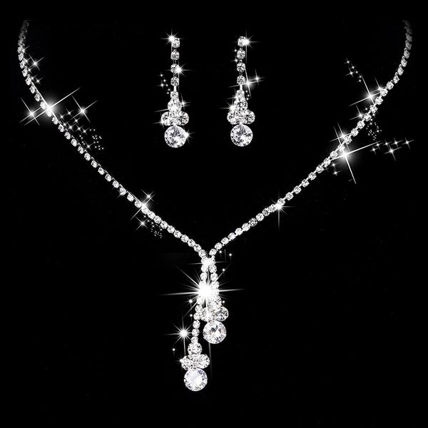 11 style necklace earring suit inlaid zircon rhinestone crystal twinkle bridal decorate adjeustable length necklace waterproof wedding party, Silver
11 style necklace earring suit inlaid zircon rhinestone crystal twinkle bridal decorate adjeustable length necklace waterproof wedding party, Silver