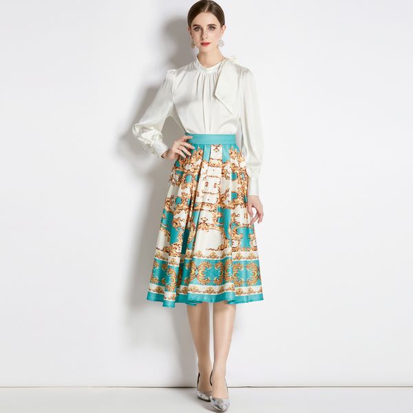 luxury designer 2 piece dress set party cocktail sets 2023 women fashion silk and print skirts two piece prom dresses suit long sleeve date, White
luxury designer 2 piece dress set party cocktail sets 2023 women fashion silk and print skirts two piece prom dresses suit long sleeve date, White