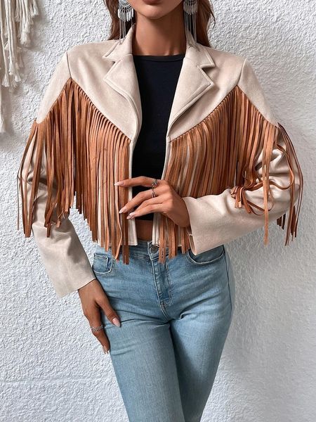 women's jackets fashion tassel cardigan women y2k coats fringed hem crop motor biker suede leather autumn vintage coat 230323, Black;brown
women's jackets fashion tassel cardigan women y2k coats fringed hem crop motor biker suede leather autumn vintage coat 230323, Black;brown