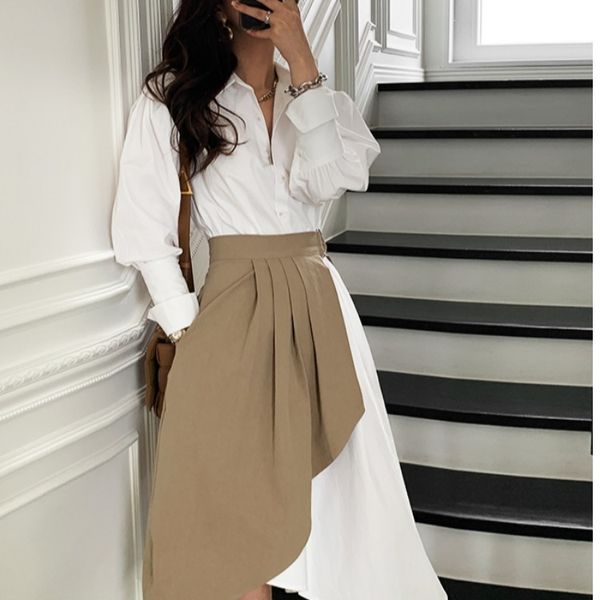 women's two piece pants 2 outfits for women irregular shirt dress pleated korean fashion suit fall clothes set female 230322, White
women's two piece pants 2 outfits for women irregular shirt dress pleated korean fashion suit fall clothes set female 230322, White