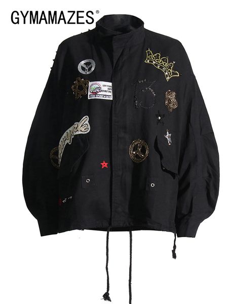 women's jackets gymamazes streetwear coats for women stand collar long sleeve hit color embroidery chic female fashion clothing autumn, Black;brown
women's jackets gymamazes streetwear coats for women stand collar long sleeve hit color embroidery chic female fashion clothing autumn, Black;brown