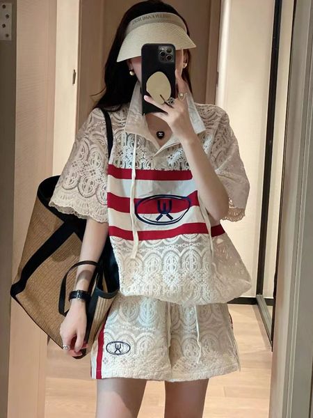 women's two piece pants summer openwork lace sets for women 2023 fashion street shortsleeved striped casual shorts suit 230322, White
women's two piece pants summer openwork lace sets for women 2023 fashion street shortsleeved striped casual shorts suit 230322, White