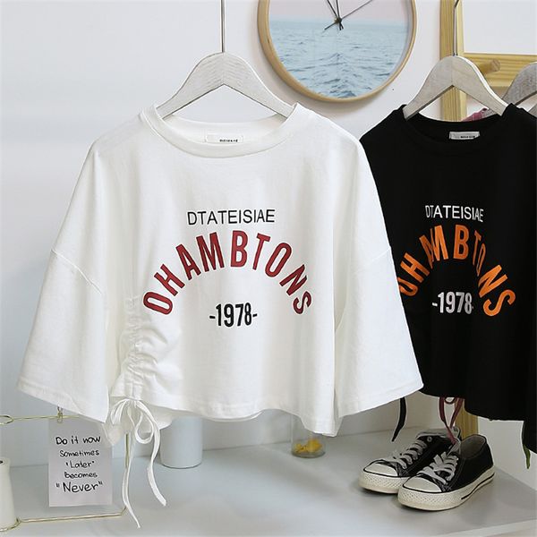 womens tshirt strings folds design short sleeve oneck crop streetwear summer casual letter printing t shirt for women 230323, White
womens tshirt strings folds design short sleeve oneck crop streetwear summer casual letter printing t shirt for women 230323, White