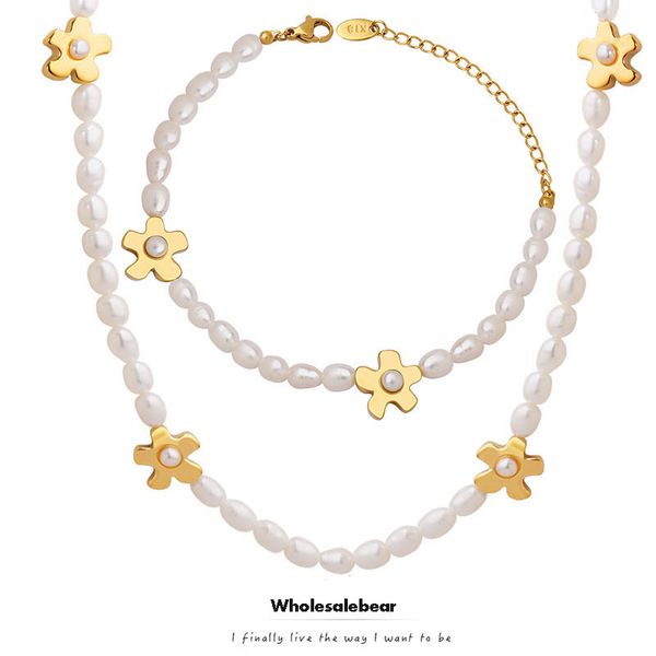 flower pendant irregular oval freshwater pearl bead necklace bracelet woman bears jewelry set, Silver
flower pendant irregular oval freshwater pearl bead necklace bracelet woman bears jewelry set, Silver
