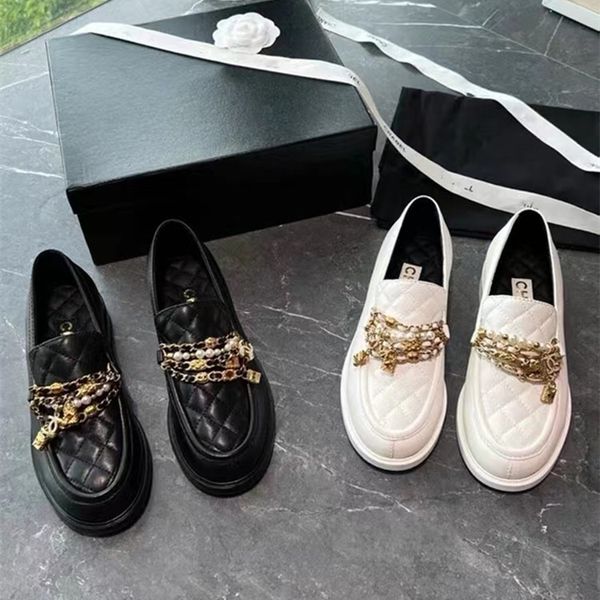 classic womens dress shoes gold chain lock pearl charm loafers quilted lambskin real leather mules paris logo sandal buckle flat heel leisur, Black
classic womens dress shoes gold chain lock pearl charm loafers quilted lambskin real leather mules paris logo sandal buckle flat heel leisur, Black