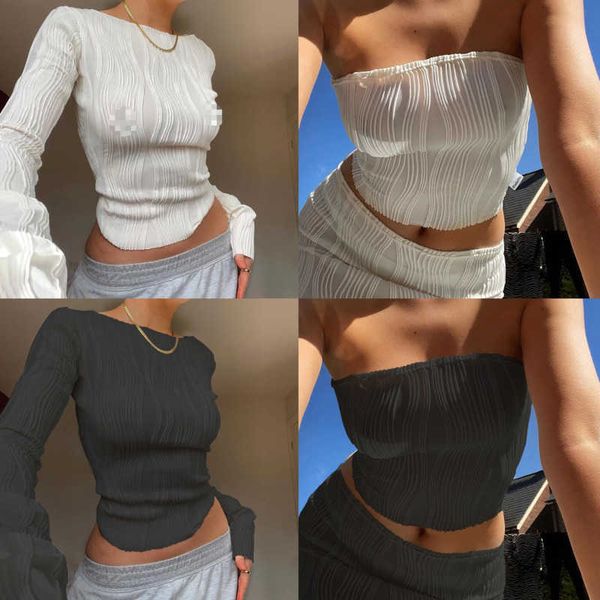 2023 spring womens t-shirt blouse crop temperament collage pullover long sleeve round neck slim fit womant shirt, White
2023 spring womens t-shirt blouse crop temperament collage pullover long sleeve round neck slim fit womant shirt, White