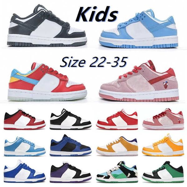 Image of Dunks Low Black White panda Grade school kids children&#039;s shoes for sale top quality Sport Shoe Trainner Sneakers US7.5C-US6.5Y