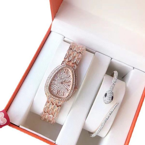 luxury women snake watches bracelet 2 sets with gift box brand designer diamond lady watch fashion wristwatches for womens birthday mother&#, Slivery;brown
luxury women snake watches bracelet 2 sets with gift box brand designer diamond lady watch fashion wristwatches for womens birthday mother&#, Slivery;brown