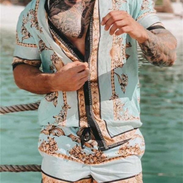 2023 summer beach style loose shirt hawaiian casual suit men's printed two piece set, Black
2023 summer beach style loose shirt hawaiian casual suit men's printed two piece set, Black