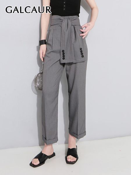 women's pants s galcaur patchwork lace up trousers female gathered waist solid chic wide leg trouser for women fashion autumn clothing, Black;white
women's pants s galcaur patchwork lace up trousers female gathered waist solid chic wide leg trouser for women fashion autumn clothing, Black;white