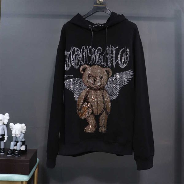 british light luxury brand big c heavy industry wing bear diamond pullover for and wear hooded loose sweater with, Black
british light luxury brand big c heavy industry wing bear diamond pullover for and wear hooded loose sweater with, Black