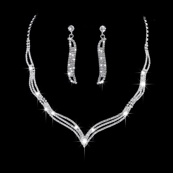wholesale trend necklace earring suit inlaid zircon rhinestone twinkle decorate adjeustable length necklace non fading american styles weddi, Silver
wholesale trend necklace earring suit inlaid zircon rhinestone twinkle decorate adjeustable length necklace non fading american styles weddi, Silver
