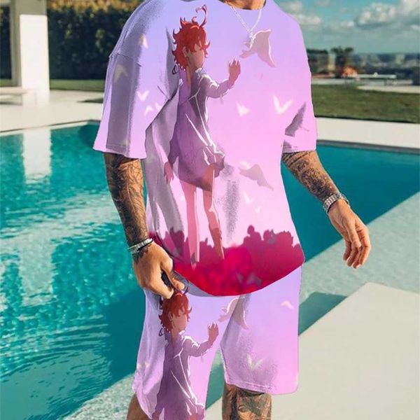 japanese popular comics agreed dream island 3d digital printing trend casual short sleeve beach pants set, White;black
japanese popular comics agreed dream island 3d digital printing trend casual short sleeve beach pants set, White;black
