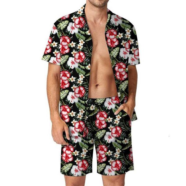 european men's casual loose shirt set hawaii beach 3d digital print short sleeve, Black
european men's casual loose shirt set hawaii beach 3d digital print short sleeve, Black