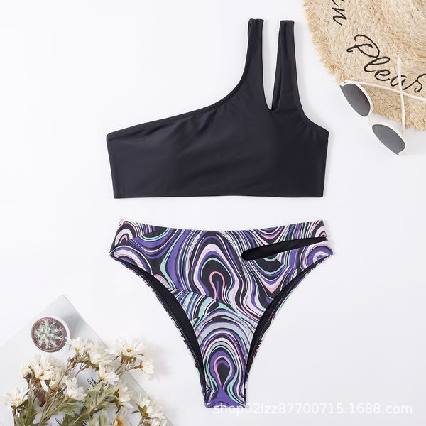 ins new printed black bikini cross-border swimsuit split swimsuit female european and american, White;black
ins new printed black bikini cross-border swimsuit split swimsuit female european and american, White;black
