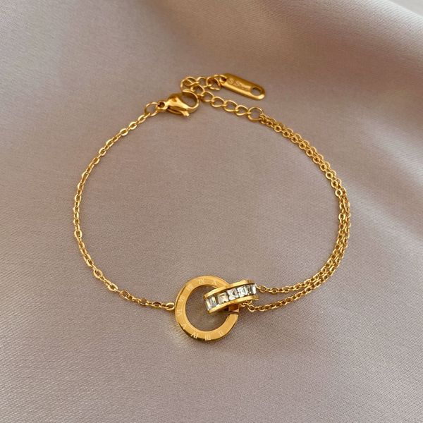 titanium steel link chain silver rose gold roman numerals double loop bracelet, Black
titanium steel link chain silver rose gold roman numerals double loop bracelet, Black