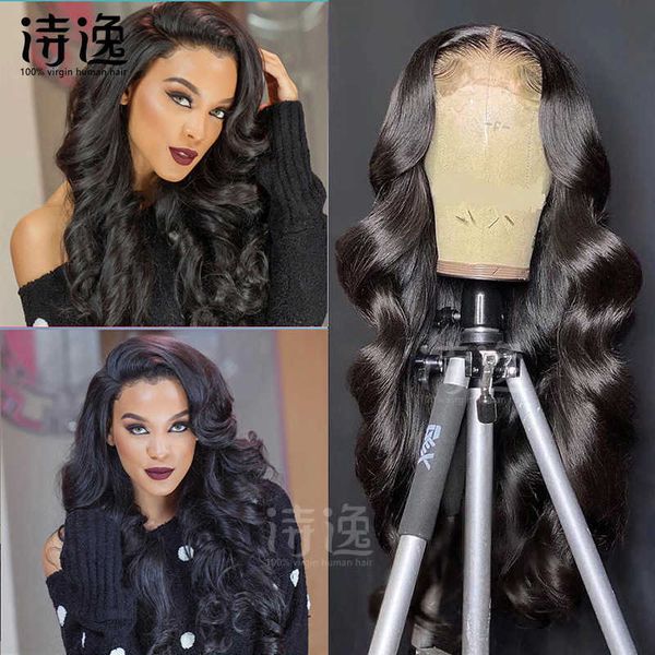 4 * 4 lace closure human hair body wavewigs 230323, Black 
4 * 4 lace closure human hair body wavewigs 230323, Black