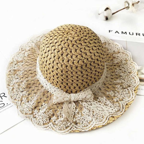wide brim hats parent-child summer women's sun hat bucket cap beige lace bowknot flowers ribbon flat straw hats beach caps panama seasi, Blue;gray
wide brim hats parent-child summer women's sun hat bucket cap beige lace bowknot flowers ribbon flat straw hats beach caps panama seasi, Blue;gray