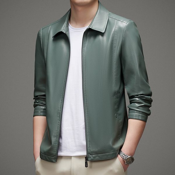 men's leather faux highend men's leather suit fashion casual lapel jacket coat in spring 230324, Black
men's leather faux highend men's leather suit fashion casual lapel jacket coat in spring 230324, Black
